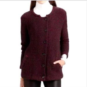 THEORY Ambril Loryelle Wool WOVEN CARDIGAN Sweater Blazer JACKET